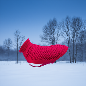 Pull en tricot pour animaux de compagnie, taille moyenne 50 cm, rouge, vêtements chauds d'hiver - Product Image 3