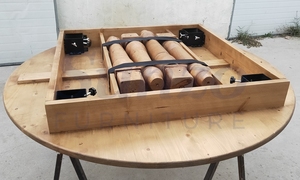 <span class=keywords><strong>Table</strong></span> <span class=keywords><strong>ronde</strong></span> de ferme d'événement en bois de pin rustique <span class=keywords><strong>Table</strong></span> de mariage et diamètre 150cm et 160cm 8-10 ensembles - Product Image 6