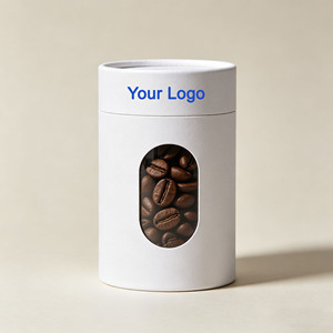 Caja de embalaje cilíndrica ecológica personalizada para té y café, tubo de papel, tubo de cartón redondo con ventana - Product Image 2