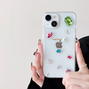 Custodia per telefono cellulare di lusso da donna coreana in stile gemma <span class=keywords><strong>trasparente</strong></span> con strass per <span class=keywords><strong>iPhone</strong></span> 17 15 16 Pro Max 13 12 <span class=keywords><strong>11</strong></span> - Product Image 2