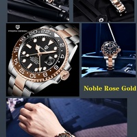 Montres mécaniques pour hommes PAGANI DESIGN 1662, nouvelle collection, marque haut de gamme, verre saphir, montres GMT, étanches 100 m, montre automatique pour hommes
