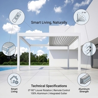 Kit de supports robustes pour pergola 6x6, base de poteau en aluminium, pièces de gazebo à toit à lames pour une construction de pavillon extérieur solide
