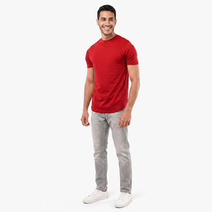 Camisetas de Hombre 100% Algodón con Logotipo Personalizado en la Parte Delantera y Diseño Impreso en Relieve, Servicio OEM, Corte Ajustado, Manga Corta, Transpirable - Product Image 1
