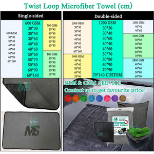 Serviette de voiture en microfibre ultra absorbante à grosses boucles torsadées, 600gsm, 1600gsm, lavage, vente en gros - Product Image 2