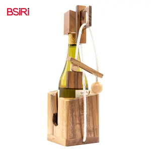 OEM מכר עץ צעצועי ייחודי מתנות צעצוע לילדים חושב עבור לשתות יין בקבוק פאזל B באיכות גבוהה