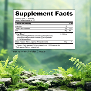Hot Selling Ashwagandha Capsule with Ashwagandha Powder and Black Pepper Helps Immune System <b>Supplement</b> - Product Image 2