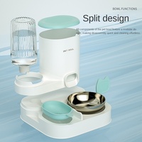 Distributeur automatique de nourriture pour animaux de compagnie tout-en-un en plastique avec distributeur de nourriture et fontaine à eau pour chats et chiens