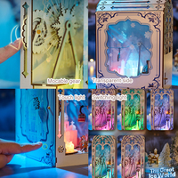 IIECREATE Kit de décoration de livre en bois sur le thème de La Reine des Neiges, mini-jouet pour chambre d'enfant, décoration intérieure, maison miniature, hiver unique