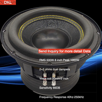 Subwoofer de voiture 8 pouces Compétition 2 + 2 Ohms RMS 400W Strong Punch Bass Speaker 8 "1000W Peak SPL Subwoofer de voiture