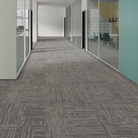 Luxury Linear Geometric Patter Nylon PVC Carpet Tiles 50x50cm Loop Pile Flame Retardant for Office Flooring Solution