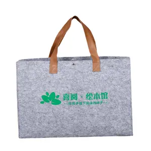Bolsas de compras de fieltro hechas a mano a la moda, bolsa ecológica de tela de fieltro de nuevo diseño