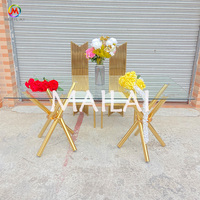 Table de salle à manger de mariage en métal pour mariée et marié, nouveau Design X jambe 2022