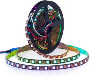 ESann-tira Flexible de luces Led RGB direccionable, 16,4 pies, 60 píxeles/M, 300 píxeles, a todo Color, DC5V, 60Led/metro, WS2812B