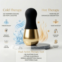 Rouleau de massage facial et corporel en acier inoxydable avec logo personnalisé, pour nettoyer les pores des yeux, du nez et du cou - Température froide de -5°C, marque privée