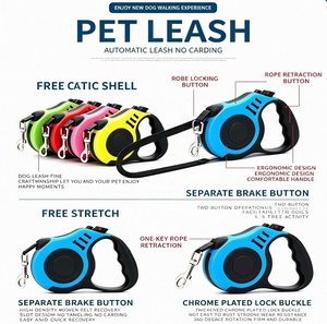 Guinzaglio Retrattile Automatico di Alta Qualità per Cani, Realizzato in Nylon e ABS con Impugnatura Antiscivolo per <span class=keywords><strong>un</strong></span> Facile Controllo delle Corse Repentine degli Animali - Product Image 2