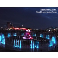 Fuente de Agua Moderna Grande para Pistas de Baile, Fuente de Acero Inoxidable para Parques al Aire Libre con Luces RGB y DMX 512, Diseño con Esculturas