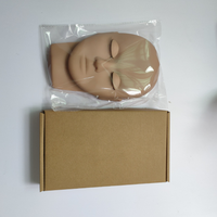 Nouvelle tête de mannequin en silicone avec paupière remplaçable pour débutant, entraînement à l'extension des cils, tête plate