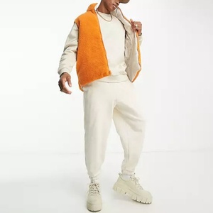 Vestes en polaire sherpa réversibles à fermeture éclair orange et blanche de haute qualité, vestes matelassées courtes, vestes matelassées personnalisées OEM - Product Image 3