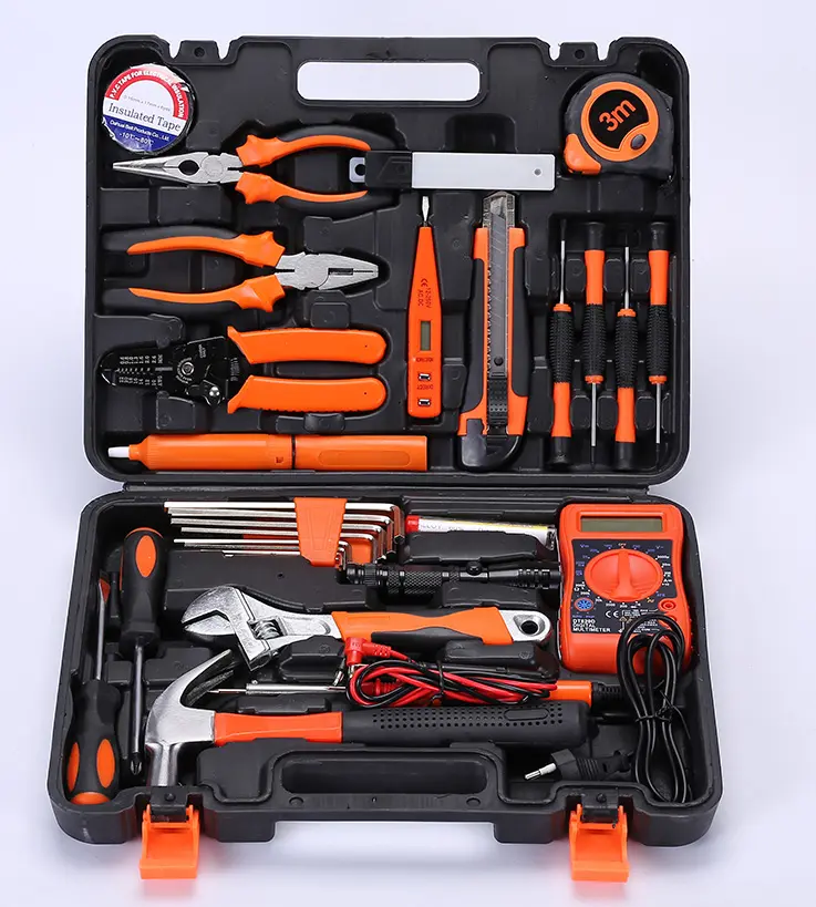 29 in 1 Basic Household Repair Tool Set Promotional Household Repair Tool Kit with Storage Case Includes Hammers