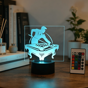 Lampe de table 3D LED USB pour billard, snooker et golf, veilleuse décorative intelligente, cadeau original pour intérieur - Product Image 1