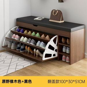 Entryway shoe-changing <b>bench</b> for household use with a built-in shoe cabinet and seat Soft-padded seat for shoe <b>rack</b> - Product Image 2