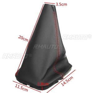 Funda Protectora para Palanca de Cambios de Coche, con Costuras Rojas, para VW GOLF 1997-2006 BORA 1998-2005, Piel Sintética Negra - Product Image 6