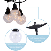 Guirlande lumineuse LED pour terrasse 6 grandes ampoules incassables étanches pour jardin Bistro Backyard Cafe Market Event Holiday