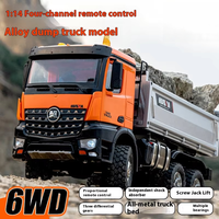 Camion benne RC Huina 1598 en métal à l'échelle 1:14 avec benne relevable, télécommande 2.4G, véhicule d'ingénierie, jouet de loisir