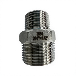 Raccord de tuyauterie hexagonal réducteur double filetage mâle en acier inoxydable forgé 304 BSP pour conduite d'eau et d'huile de yacht marin - Product Image 2