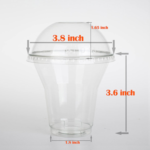 Gobelet en plastique PP transparent jetable avec couvercles en forme de dôme Modèle PP pour yaourt glacé Sundae Dessert Pâtisserie Boisson Coupe de crème glacée - Product Image 3