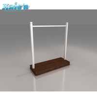 Étagère de présentation en bois pour magasin de vêtements personnalisés, support de suspension pour vêtements pour hommes avec éclairage LED