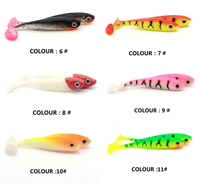 Leurres souples de pêche Cheery WT30 T-tail 7cm/2.1g, leurres souples artificiels Shad, tête de jig, appâts souples en silicone pour la pêche