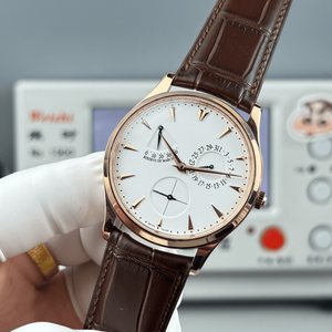 Men's Self-Winding Mechanical Watch with Power Reserve Date Complication Small Seconds Leather Band Stainless Steel Case - Product Image 5