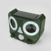 Répulsif Solaire Ultrasonique Extérieur pour Animaux Nuisibles, 12 LED Stroboscopiques, 5 Niveaux de Fréquence, Dissuasion Oiseaux, Chats, Chiens, Renards
