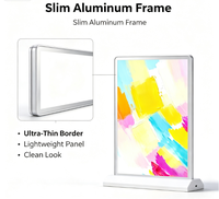 Boîte à lumière LED A4 sans fil rechargeable double face avec affichage magnétique à changement rapide pour la publicité des menus de restaurant