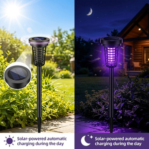 Repelente de Mosquitos <span class=keywords><strong>Solar</strong></span> con Luz LED, Impermeable, para Jardín, Césped, Patio, con Luz Púrpura, Trampa Eléctrica con Estaca - Product Image 5