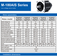 Moteur servo DC basse tension 180 mm 48 V 72 V 2900 W à 7500 W, kit moteur servo et driver à couple élevé pour l'automatisation industrielle