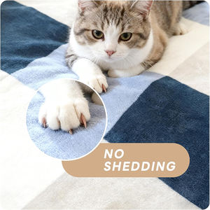 हरी-नरम नीले जाली शेर्पा फ्लेक्स थ्रो कंबल, सोफे बिस्तर के लिए प्रतिवर्ती प्लग फ्फी कंबल - Product Image 5