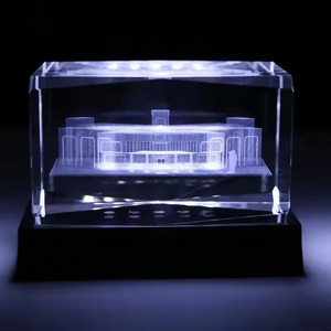 Bán sỉ tùy chỉnh trống thủy tinh K9 Khối pha lê chặn giấy 3D laser khắc khối lập phương - Product Image 5