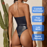 Bikini sexy pour femme, avec bretelles, brillant, micro-string, pour femmes matures