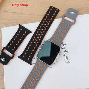 สายนาฬิกาซิลิโคนขายส่งสำหรับ Apple Watch S10 11 46 มม. Ultra 49 มม. SE 44 มม. สายนาฬิกาแบบสปอร์ตสองสี - Product Image 2