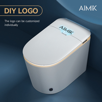 Nouvelle toilette intelligente de luxe avec bordure dorée, cuvette de toilette électrique intelligente en céramique, sanitaires, WC intelligent à poser au sol pour hôtel
