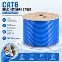 Cable CAT6 de 1 Gbps y 250 MHz, Cable Ethernet LAN para Interiores, Conductor CCA, Separador Cruzado, para Configuración de Red en Oficinas y Hogares
