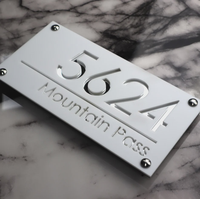 Plaque de numéro de maison personnalisée en acrylique écologique, panneau d'adresse extérieur moderne