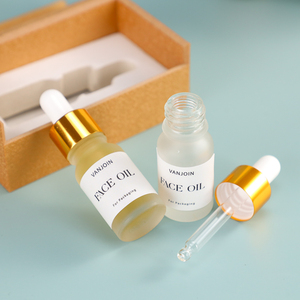10ml フロストガラス スポイトボトル ゴールドキャップ付き 化粧品・スキンケア製品用エッセンシャルオイル・美容液容器 カスタムボックス入り - Product Image 5