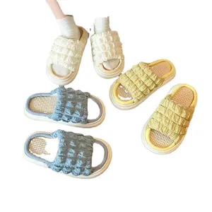 Women's linen slippers Indoor furniture Summer home Four Seasons Home non-slip puffs Spring and autumn promotional gifts