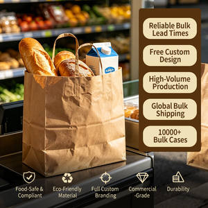 SenAng Groothandel Zware Kwaliteit Op Maat Gemaakte Kraft Papieren Tassen met Handvatten Ecologisch Verantwoorde Afhaaltassen voor Levensmiddelen & Detailhandel - Product Image 4