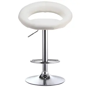 buy modern Swivel Bar Stool Padded Garage/Shop Seat bar chair white Commercial Leather Bar Stool with Chrome Legs for sale