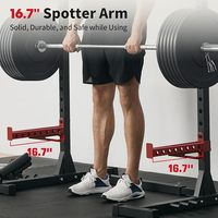 Rack à Squats Besster avec Barre de Traction Réglable Multifonctionnel Power Rack Largeur Intérieure Adapté aux Barres de 6FT 7FT