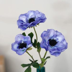 Fleur d'anémone artificielle en latex à toucher réel, vente en gros d'usine, pour la décoration de la maison, les mariages, les fêtes, les arrangements floraux - Product Image 1